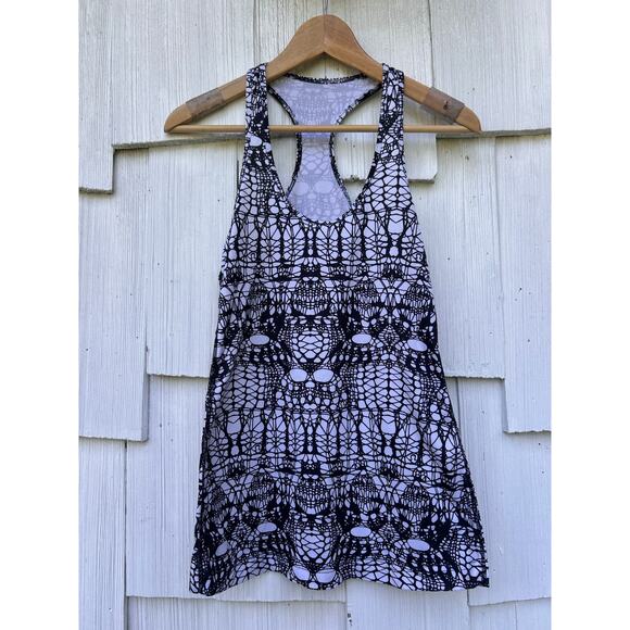 Lululemon Cool Racerback White‎ Black Glacier Lace S/M - Picture 2 of 7